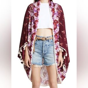 Intimately FREE PEOPLE Womens Cardigan shawl One Size (OS) Floral Oversized Boho